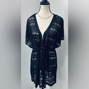 Women's Sexy Bikini Cover Up Lace Kimono Beach V-Neck Midi Dress Lace All Sizes